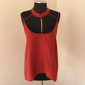 NWT! Natalia Romano Large Rust Colored Silk Top